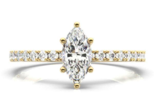 D VS1 18K Rose Gold Ring 2CT Weight Marquise Cut for Engagement