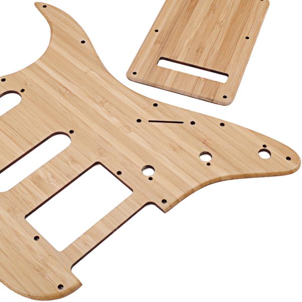 SSH Bamboo Electric Guitar Pickguard Back Plate Scratch Plate For ST Guitar Replacement Parts