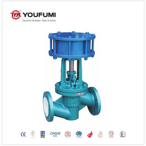 PFA Lined Globe Valve With WCB Body