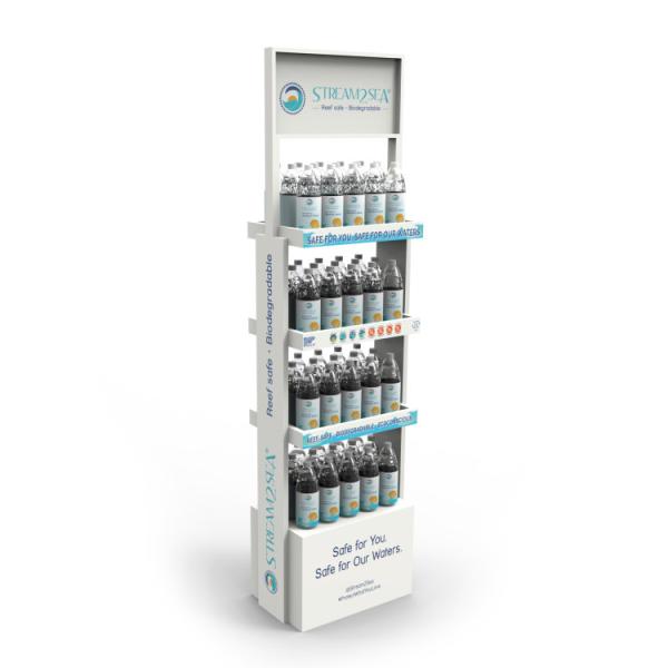 Customized Water Wooden Bottle Display Rack Spring Display Stand For Store