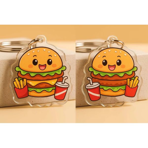 Wholesales Holographic Keychain Lenticular Acrylic Key Chain Custom Key Ring Acrylic Charms Custom Acrylic Keychain