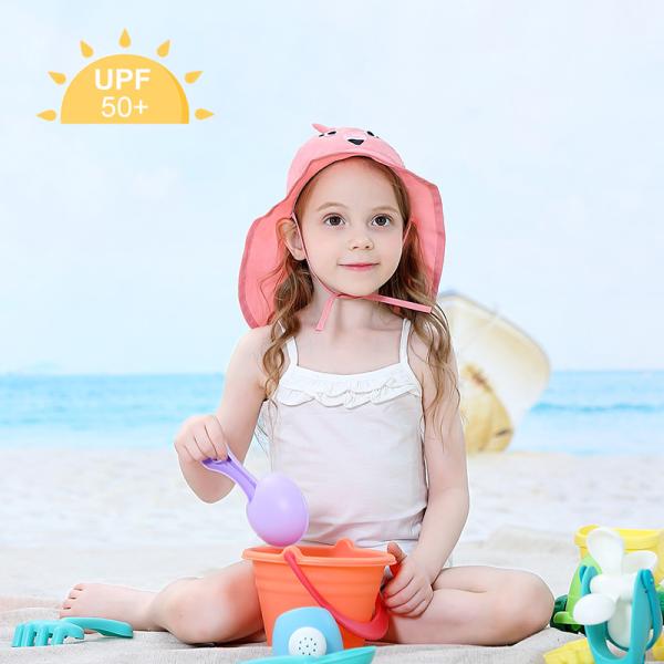 OEM ODM UPF 50+ 47cm Childrens Sun Hats With Neck Protection