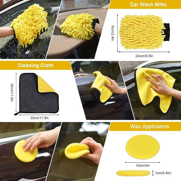 Car Cleaning Tools Kit, Car Detailing Kit, Car Detailing Brush Set with Carry Bag, Auto Drill Brush Car Wash Kit