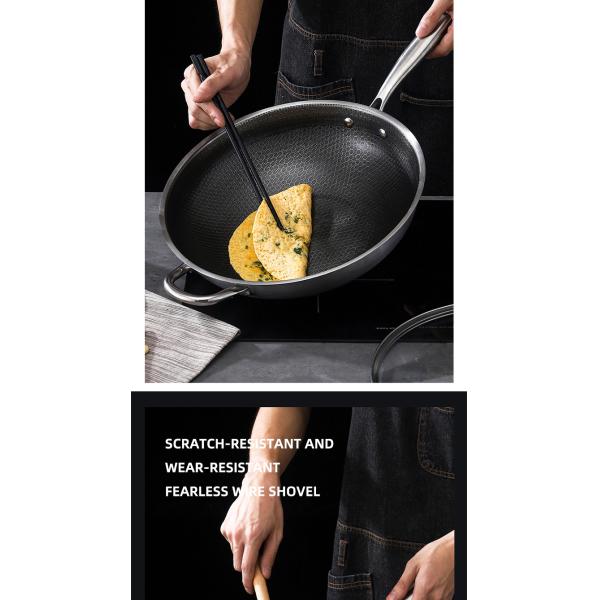 Direct Selling Kitchen 32cm 34cm Stainless Steel Honeycomb Fry Pan Non-stick Frying Pan