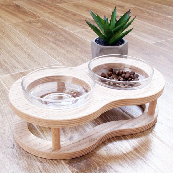 Деревянный шар стойки 3 шара собачьей еды повысил дома медленный фидер