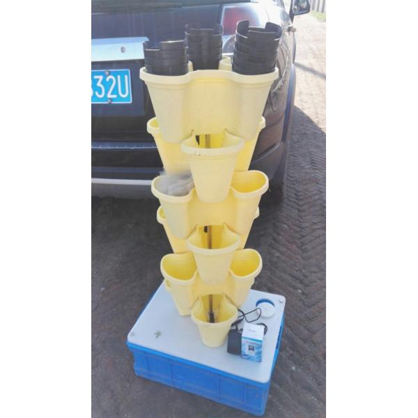 Plastic Modern Stacking Vertical Flower Pot For Substrate Cultivation