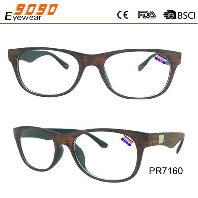 Unisex fashionable reading glasses, made of plastic, Power rang : 1.00 to 4.00D