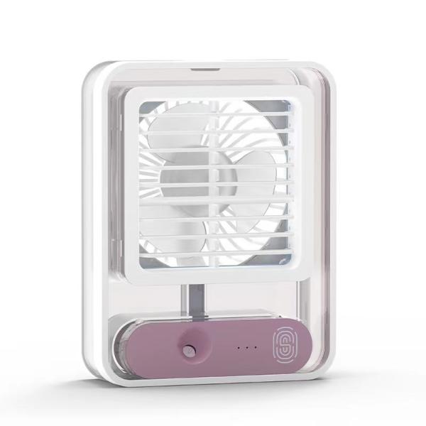 USB Rechargeable 420g Desktop Table Stand Air Cooler Conditioning Fan with LED Light