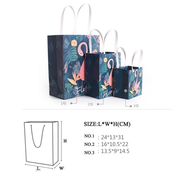 Flamingo Coated Happy Birthday Paper Bags , Recycling Personalised Gift Bags