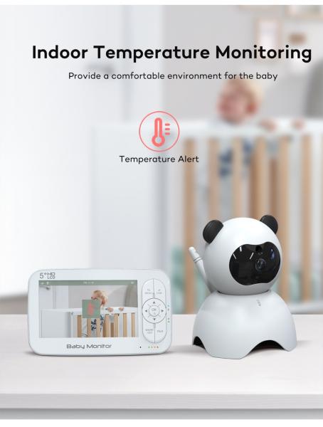 5 Inch Smart Baby Monitor with 720P HD Camera and Two-Way Audio