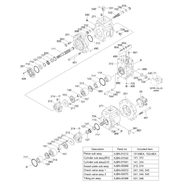 Placa de válvula de bloque de cilindro XJBN-00067 XJBN00067 XJBN-01035 XJBN-01036 para bomba de excavadora HYUNDAI