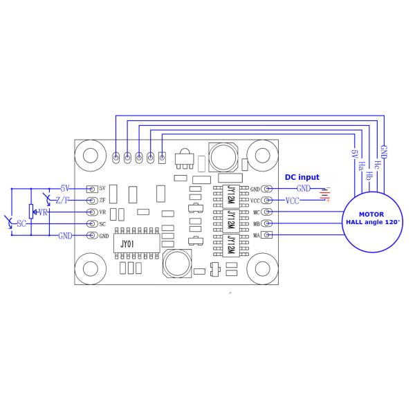 Hall Effect 3 Phase Brushless DC Motor Driver Rotating Direction Control Ports