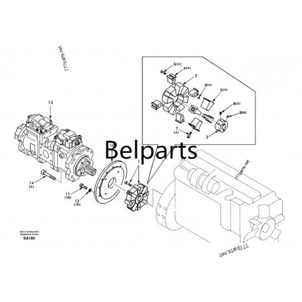 EC210 EC240 K3V112DT -9N24-14T Excavator SA 1142-00012 Kawasaki Hydraulic Pump