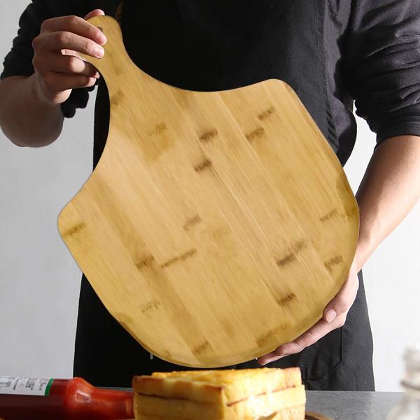 A placa de bambu do queijo da pizza da placa de corte da cozinha da casa para frutos endurece