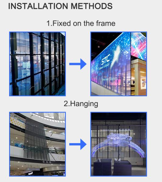 Adhesive Glass Transparent LED Display Screen For Advertising Outdoor