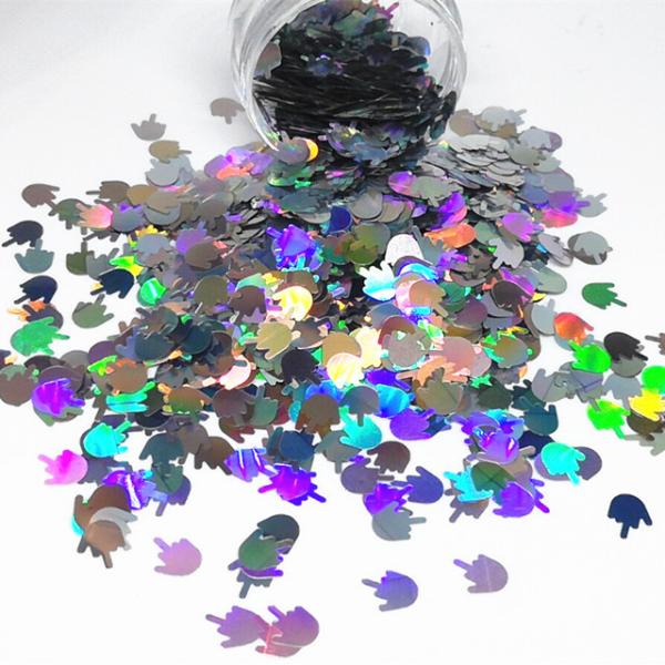 Wedding Event Parties 3D Polyester Hands with Holographic Silver Black Middle Finger Glitter and Other Holiday Supplies