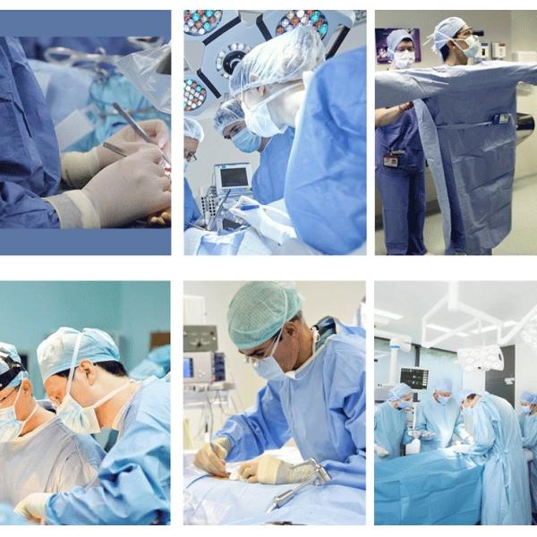 Мантии 60gsm уровня 4 EO стерильные усиленные AAMI медицинские устранимые