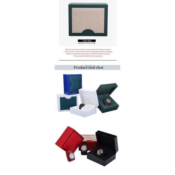 Boîte d'emballage de montres en plastique brillante et lisse avec un motif en cuir élégant