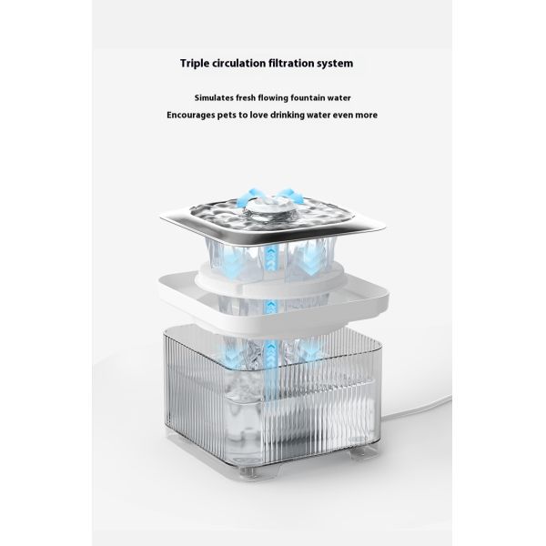 Modern Eco-Friendly Wireless Intelligent Automatic Cat Dog Water Dispenser Solid Pattern Battery Powered Plastic Charge Filter