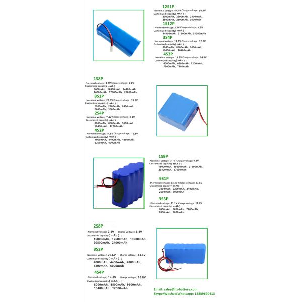 Customizable 18650 Battery Pack 22.2V 2600mAh Rechargeable Lithium Polymer Battery for Audio Equipment
