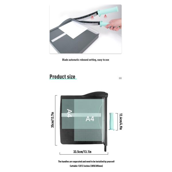 12 дюймовая доска для резки бумаги А4 Гильотиновая бумажная резка с защитой от безопасности
