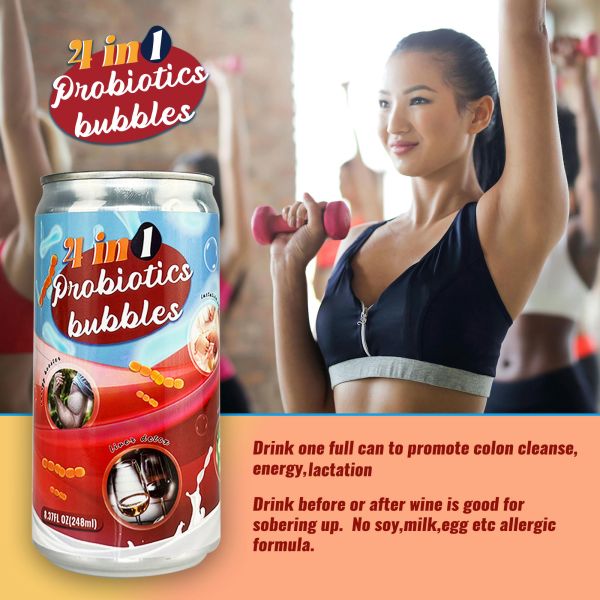 Alcohol Free Probiotics Sparkling Water Energy Hydration Drinks  4 In 1 Colon Cleanse Liver Detox