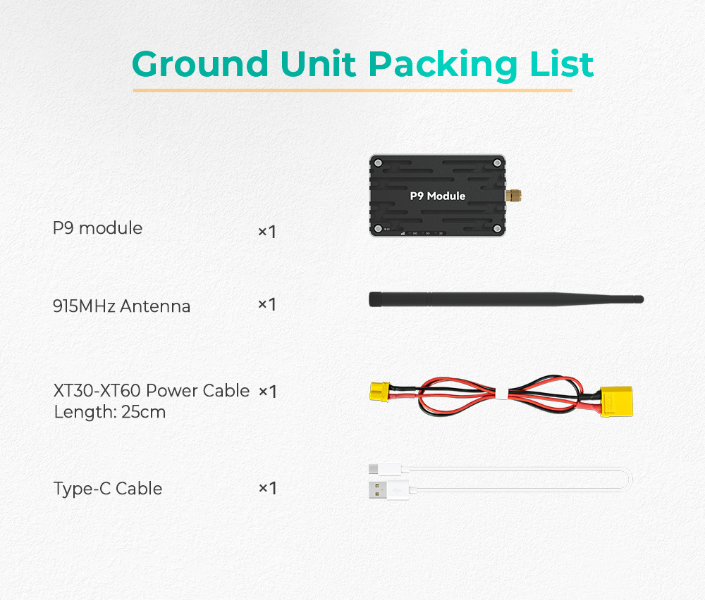 Cuav P9 Fpv Radio Telemetry 276kbps 40km Long-Range Drone Data Transmission Module Uav Digital Link