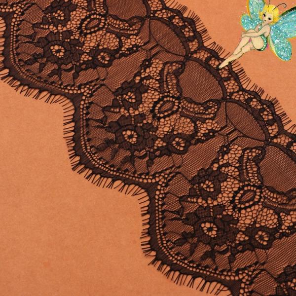 eyelash lace border/lace edged  / soft lace with Black / Ivory Double Color