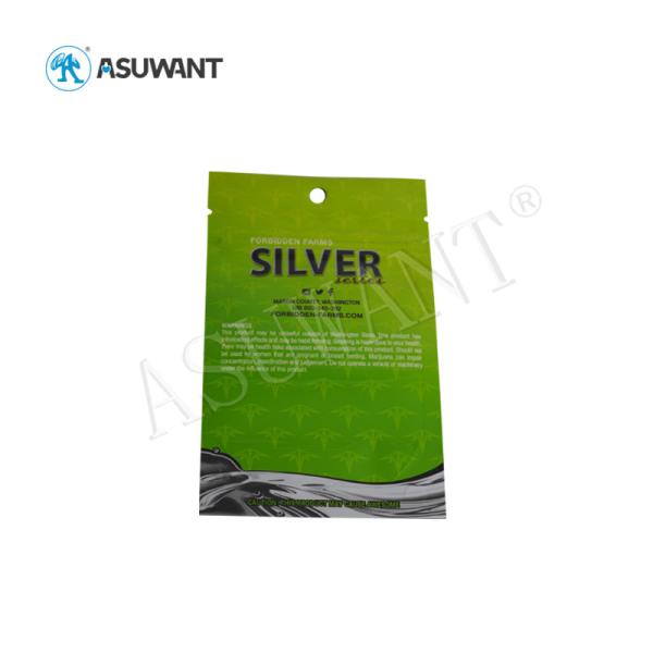Aluminum Foil Medical Weed Bags Custom Printed Heat Seal With Hanging Hole