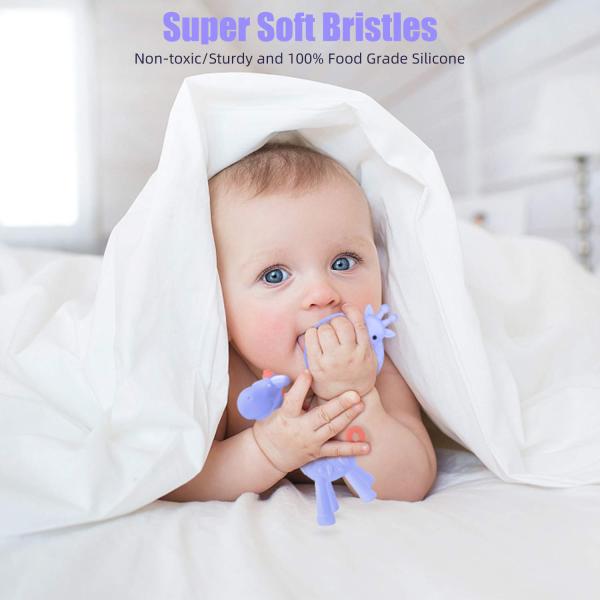 Silicone Giraffe Baby Teether Toy With Storage Case For Infant Sore Gums Pain Relief And Baby Shower