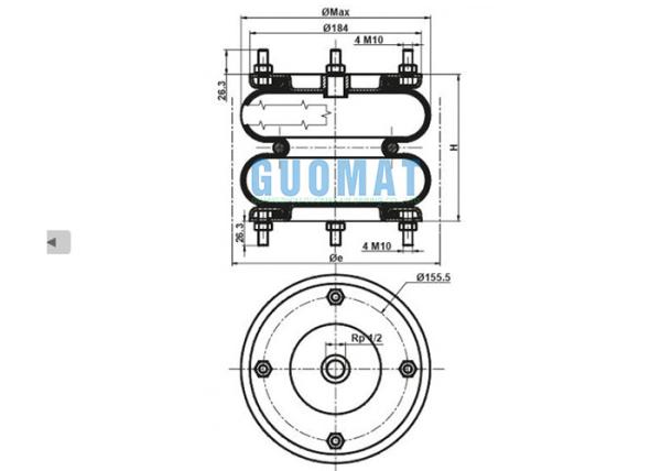 Firestone W01-R58-4090 8 fole de borracha de x 2 para o equipamento da fatura de papel