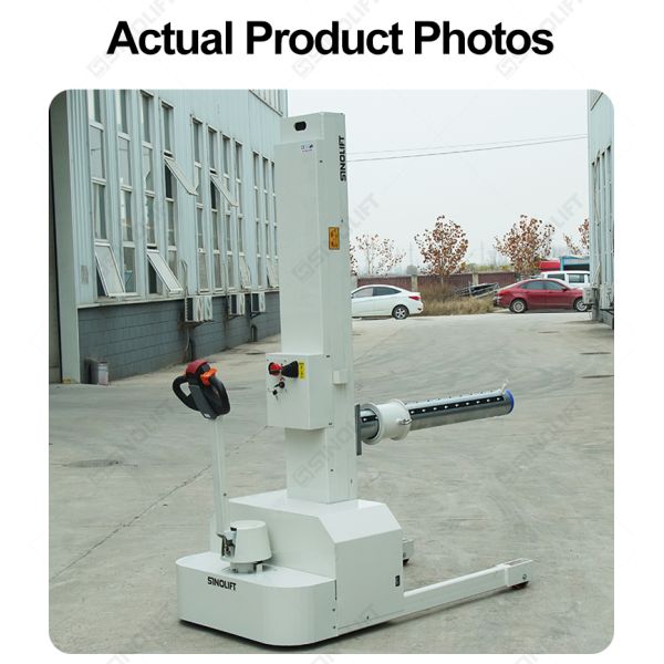 SINOLIFT CDD1019BF 1 Ton Electric Single-Arm Push-Pull Cart 1.95m Lifting Height Roll Material Handling Trolley