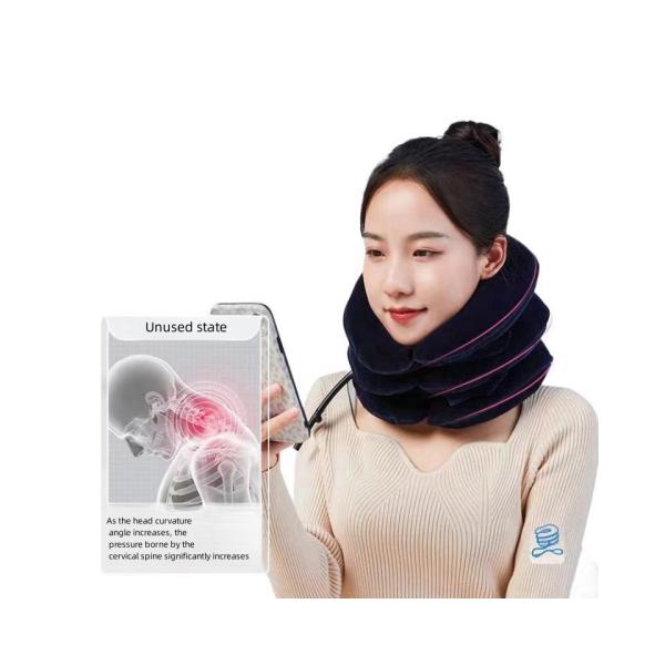 Portable Full Velvet Adjustable Neck Collar Pillow Brace for Neck Cervical Traction