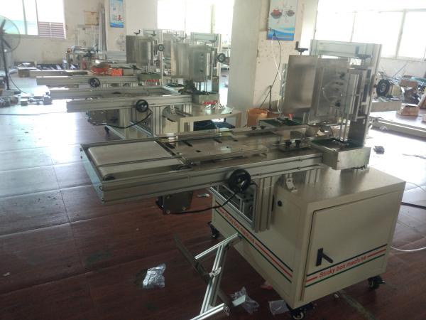 Plane Conveying Carton Box Packing Machine , 3.2KW Dispensing Point Box Shrink Wrapping Machine
