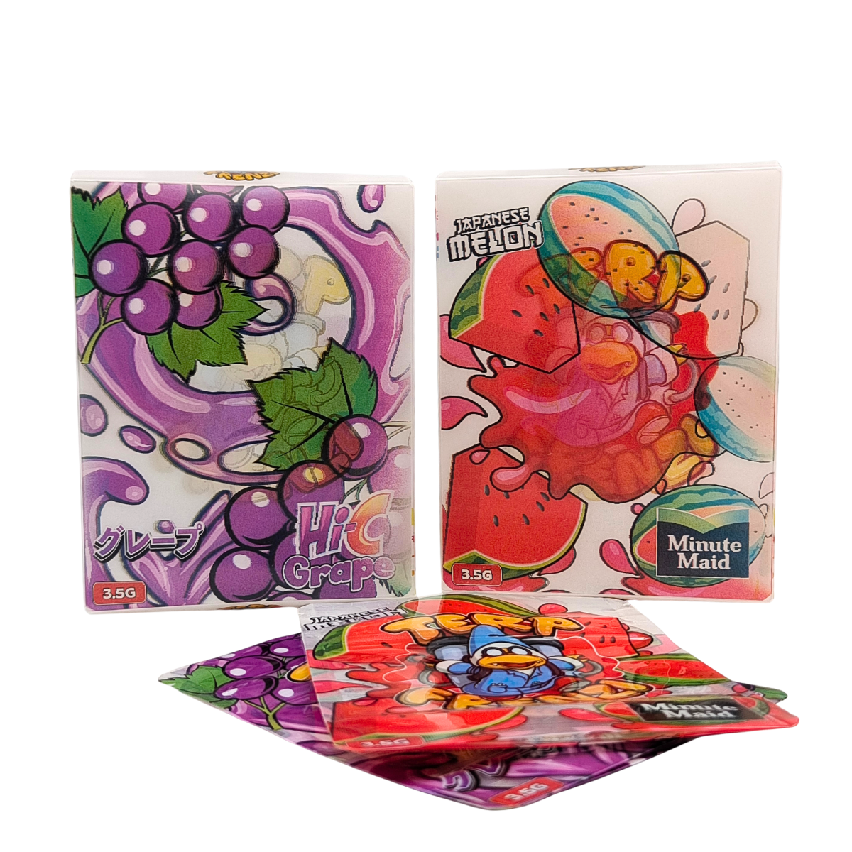 Custom Cartoon Mylar Bags Zipper Lock 3.5g 7g 14g Cali Pouches Smell Proof Edible Packaging For Cookies Sugars 3.5 Paper Box