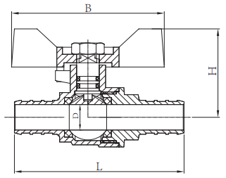 Mini Hpt 57 Brass Butterfly Valve DN20 Butterfly Handle Ball Valve