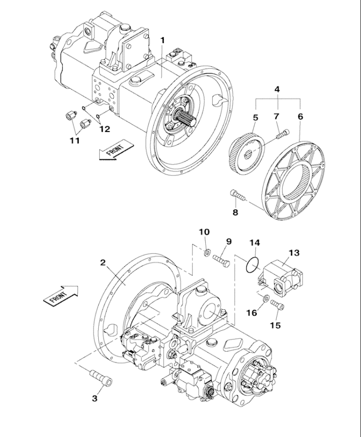 Гидронасос KSJ12240 K5V160DTP 1F9R-9Y04 для частей главного насоса экскаватора Crawler CX350B SH350-5 SH360 гидравлических