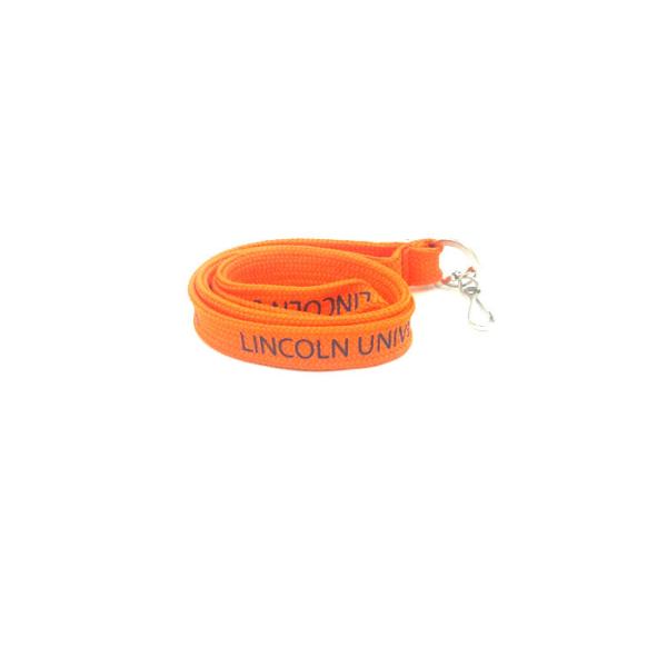Orange Black Logo Personalized Lanyards With Pictures For Business License