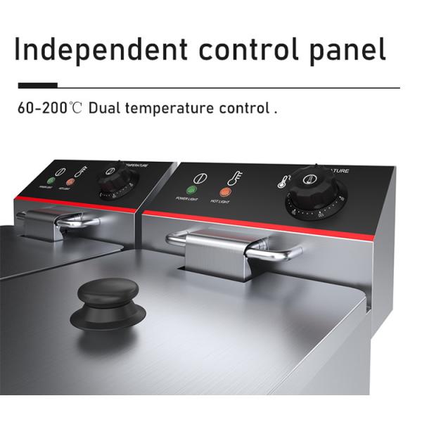 Защита от перегрева 2 бака 2 корзины Автоматическая фритюрная машина для оборудования ресторанов