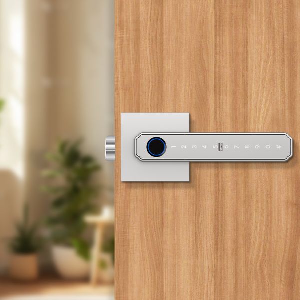 Tuya Smart Lock with Fingerprint & Password Entry Aluminum Alloy Electronic Keypad & Auto Lock Handle for Secure Door Access