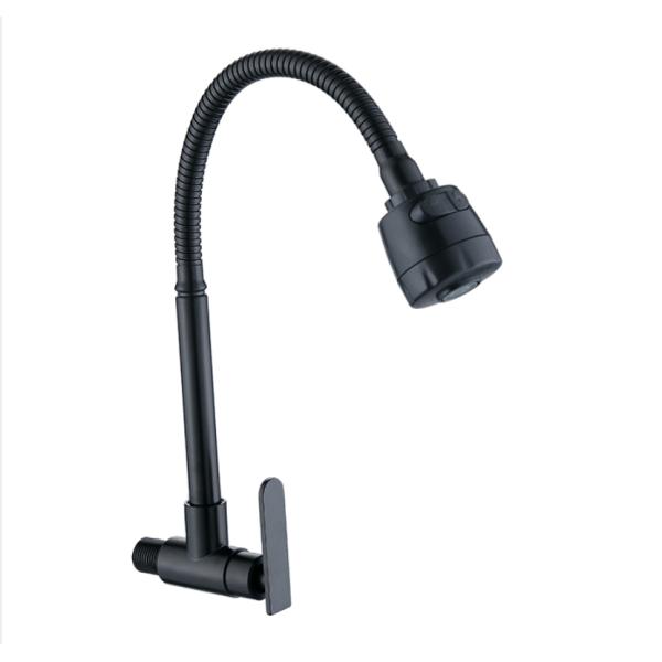 Deck Mounted Black Kitchen Faucet with Pull Down Sprayer and Thermostatic Function