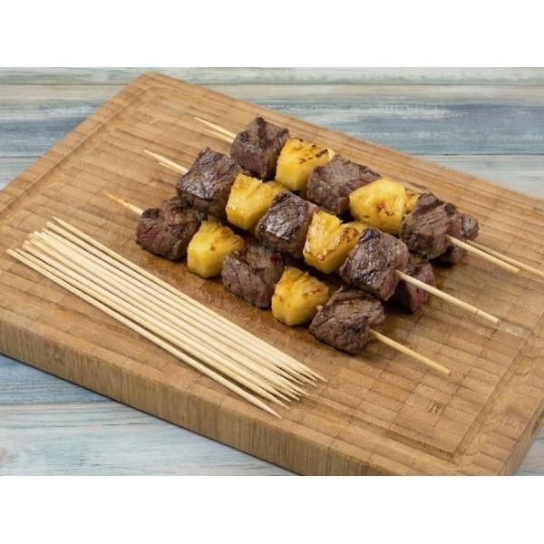 10 Inch Natural Bamboo Skewer Sticks Disposable For BBQ Catering Marshmallow Roasting