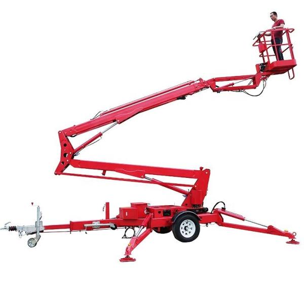 Load 200kg Trailer Articulating Boom Lift 12m Trailer Mounted Cherry Picker