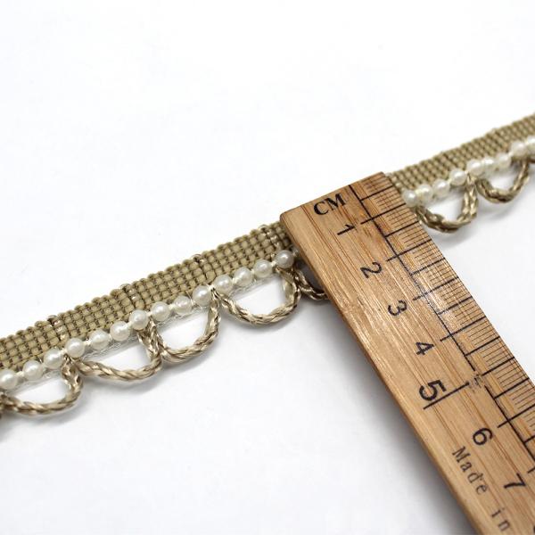 Tassel  Polyester Beads Pearl Fringe Trim 2cm