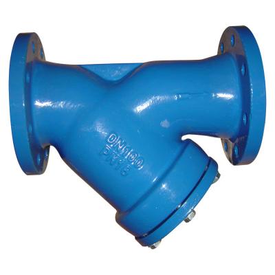 Blue Grey Flanged Y Strainer Rust Proof Cast Iron Y Strainer Long Working Life