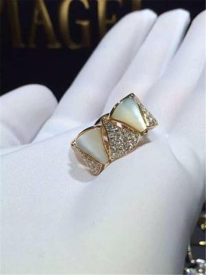Luxury jewe factory divas' dream  series ring 18k white gold yellow gold rose gold diamond fritillaria ring