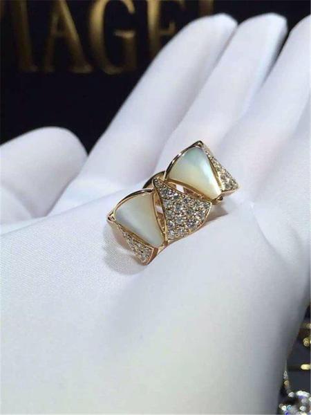Luxury jewe factory divas' dream  series ring 18k white gold yellow gold rose gold diamond fritillaria ring