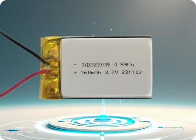 OiD322035-160 Batería de polímero de litio 3.7V 160mAh 1C Descarga 500 ciclos
