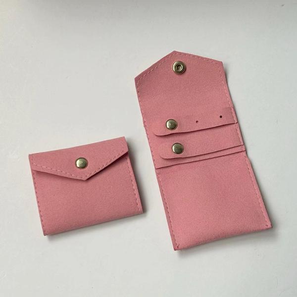 Compact and Stylish Strawberry Pink Jewelry Organizer Bag for Rings Earrings Necklace 6x5.5cm Size
