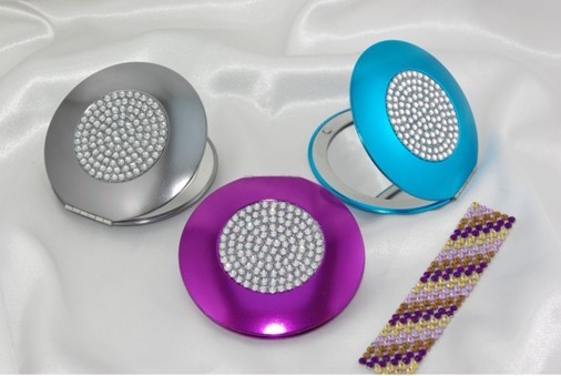 High quality crytal pocket compact mirror/cosmetic mirror/makeup mirror